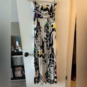 Floral Strapless Maxi Dress, Large